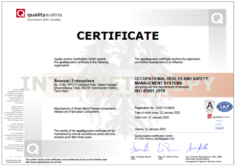 Sheet metal fabrication in Chennai