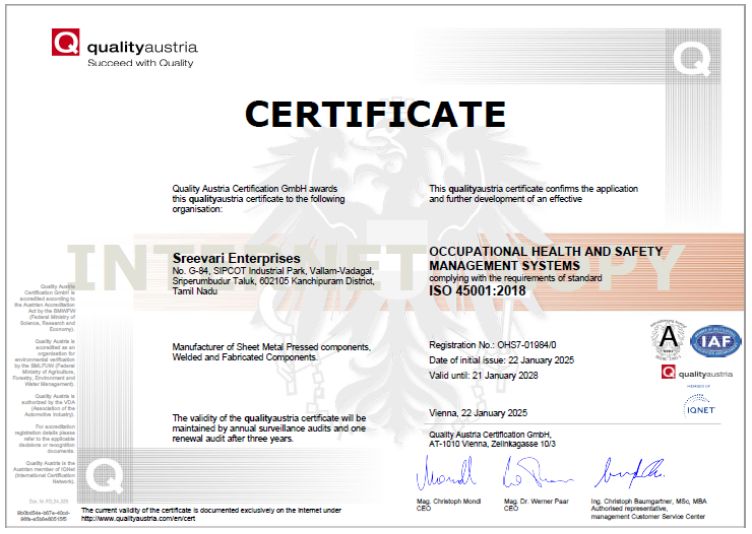 Sheet metal fabrication in Chennai